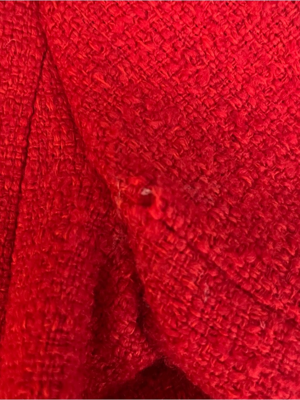 J. Crew Red Bouclé Military-Style Button Jacket - Picture 15 of 16